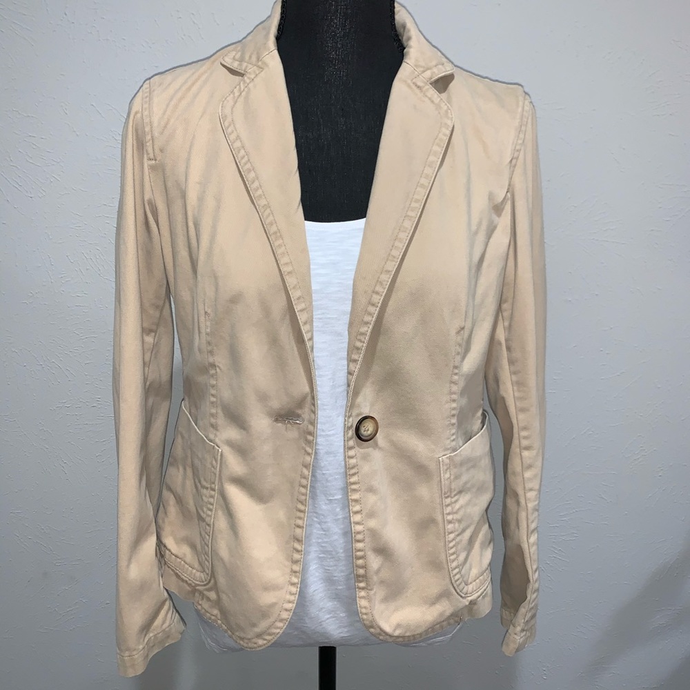 EUC Austin clothing one button khaki blazer sz M